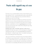 Nước mắt người mẹ có con là gay