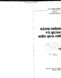 Hành chính công và quản lý hiệu quả chính phủ: Phần 1 - Nguyễn Cảnh Chất