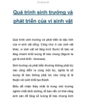 Quá trình sinh trưởng và phát triển của vi sinh vật