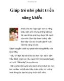 Giúp trẻ nhỏ phát triển năng khiếu