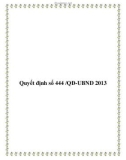 Quyết định số 444 /QĐ-UBND 2013