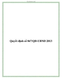 Quyết định số 867/QĐ-UBND 2013