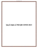 Quyết định số 982/QĐ-UBND 2013