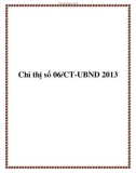 Chỉ thị số 06/CT-UBND 2013