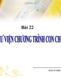 Bài giảng Tin học 11 - Bài 22: Thư viện chương trình con chuẩn