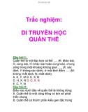 Trắc nghiệm: DI TRUYỀN HỌC QUẦN THỂ