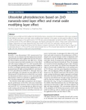 Báo cáo hóa học: Ultraviolet photodetectors based on ZnO nanorods-seed layer effect and metal oxide modifying layer effect