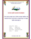 Sáng kiến kinh nghiệm THCS: Ứng dụng hiệu quả Công nghệ thông tin nhằm nâng cao chất lượng dạy và học môn Sinh học 8