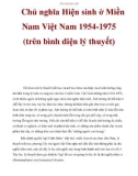 Chủ nghĩa Hiện sinh ở Miền Nam Việt Nam 1954-1975