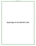 Quyết định số 1327/QĐ-BTC 2013