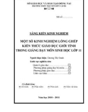 Sáng kiến kinh nghiệm: Một số kinh nghiệm lồng ghép kiến thức giáo dục giới tính trong giảng dạy môn Sinh học lớp 11