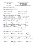 Đề kiểm tra giữa học kì 1 môn Toán lớp 11 năm 2022-2023 có đáp án - Sở GD&ĐT Bắc Ninh