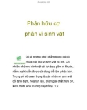 Phân hữu cơ phân vi sinh vật