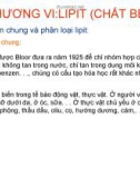 CHƯƠNG VI: LIPIT (CHẤT BÉO)