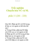 Trắc nghiệm Chuyển hóa VC và NL phần 11 (201 - 220)