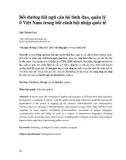 Bồi dưỡng đội ngũ cán bộ lãnh đạo, quản lý ở Việt Nam trong bối cảnh hội nhập quốc tế