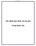 Xác định mục đích của tác giả trong đoạn văn.