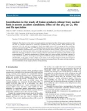 Contribution to the study of ﬁssion products release from nuclear fuels in severe accident conditions: effect of the pO2 on Cs, Mo and Ba speciation