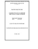 Luận văn Thạc sĩ Văn hóa học: Văn hóa ứng xử của giới trẻ trên mạng xã hội Facebook