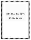 SEO - Chọn Tiêu Đề Tối Ưu Cho Bài Viết