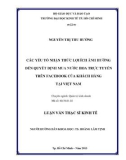 Luận văn Thạc sĩ Kinh tế: Các yếu tố nhận thức lợi ích ảnh hưởng đến quyết định mua nước hoa trực tuyến trên Facebook của khách hàng tại Việt Nam