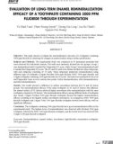 Hiệu quả tái khoáng hóa trên bề mặt men răng vĩnh viễn của kem chải răng chứa 5000ppm Fluor trên thực nghiệm