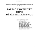 Báo cáo thuyết trình: Ma trận SWOT