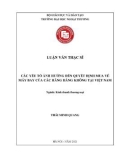 Luận văn Thạc sĩ Kinh doanh thương mại: Các yếu tố ảnh hưởng đến quyết định mua vé máy bay của các hãng hàng không tại Việt Nam