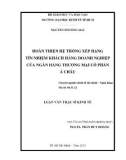 Luận văn Thạc sĩ Kinh tế: Hoàn thiện hệ thống xếp hạng tín nhiệm khách hàng doanh nghiệp của Ngân hàng thương mại cổ phần Á Châu