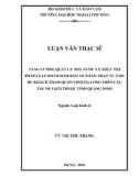 Luận văn Thạc sĩ Luật kinh tế: Tăng cường quản lý nhà nước và thực thi pháp luật nhằm đảm bảo an toàn, trật tự cho du khách tham quan Vịnh Hạ Long trên các tàu du lịch thuộc tỉnh Quảng Ninh