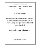 Luận văn Thạc sĩ Kinh tế: Tác động của xuất nhập khẩu thương mại dầu thô lên cán cân tài khoản vãng lai tại các quốc gia đang phát triển ở Châu Á