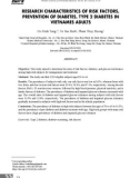 Nghiên cứu đặc điểm các yếu tố nguy cơ, tỉ lệ tiền đái tháo đường, đái tháo đường týp 2 ở người trưởng thành