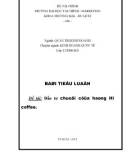 Tiểu luận: Đầu tư chuỗi cửa hàng Hi coffee