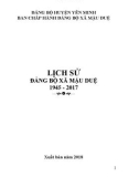 Ebook Lịch sử Đảng bộ xã Mậu Duệ (1945-2017): Phần 1