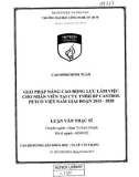 Luận văn Thạc sĩ Quản trị kinh doanh: Giải pháp nâng cao động lực làm việc cho nhân viên Công ty TNHH BP Castrol Petco Việt Nam giai đoạn 2015-2020