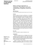 Effects of nitrogen applications on transpiration, physiological, and growth characteristics of sugarcane (Saccharum spp.)