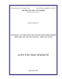 Luận văn Thạc sĩ Kinh tế: Giải pháp tài chính hỗ trợ thanh niên khởi nghiệp trên địa bàn huyện Gò Dầu, tỉnh Tây Ninh