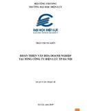 Luận văn Thạc sĩ: Hoàn thiện văn hóa doanh nghiệp tại Tổng Công ty Điện lực TP. Hà Nội