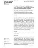 The roles of perennial crop systems to rural households: A case study in Dak Lak province, Central highlands, Vietnam