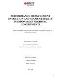 Master’s thesis of Business (Accountancy): Performance measurement evolution and accountability in Indonesian regional governments