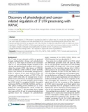 Discovery of physiological and cancerrelated regulators of 3′ UTR processing with KAPAC