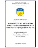 Luận văn Thạc sĩ Quản trị kinh doanh: Hoàn thiện văn hóa doanh nghiệp trong công tác quan hệ quốc tế tại Tổng công ty điện lực Thành phố Hồ Chí Minh đến 2020