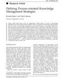 Defining Process-oriented Knowledge Management Strategies