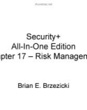 Chapter 17 – Risk Management