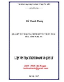 Luận văn Thạc sĩ Kinh doanh và quản lý: Quản lý đất đai của chính quyền thị xã Thái Hòa, tỉnh Nghệ An