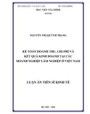 Luận án Tiến sĩ Kinh tế: Kế toán doanh thu, chi phí và kết quả kinh doanh tại các doanh nghiệp lâm nghiệp ở Việt Nam