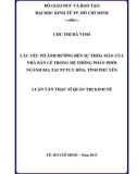 Luận văn Thạc sĩ Kinh tế: Các yếu tố ảnh hưởng đến sự thỏa mãn của nhà bán lẻ trong hệ thống phân phối ngành Bia tại thành phố Tuy Hòa, tỉnh Phú Yên