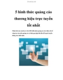 5 hình thức quảng cáo thương hiệu trực tuyến tốt nhất