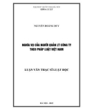 Luận văn Thạc sĩ Luật học: Nghĩa vụ của người quản lý công ty theo pháp luật Việt Nam