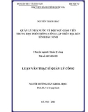 Tóm tắt Luận văn thạc sĩ Quản lý công: Quản lý nhà nước về đội ngũ giáo viên trung học phổ thông công lập trên địa bàn tỉnh Bắc Ninh